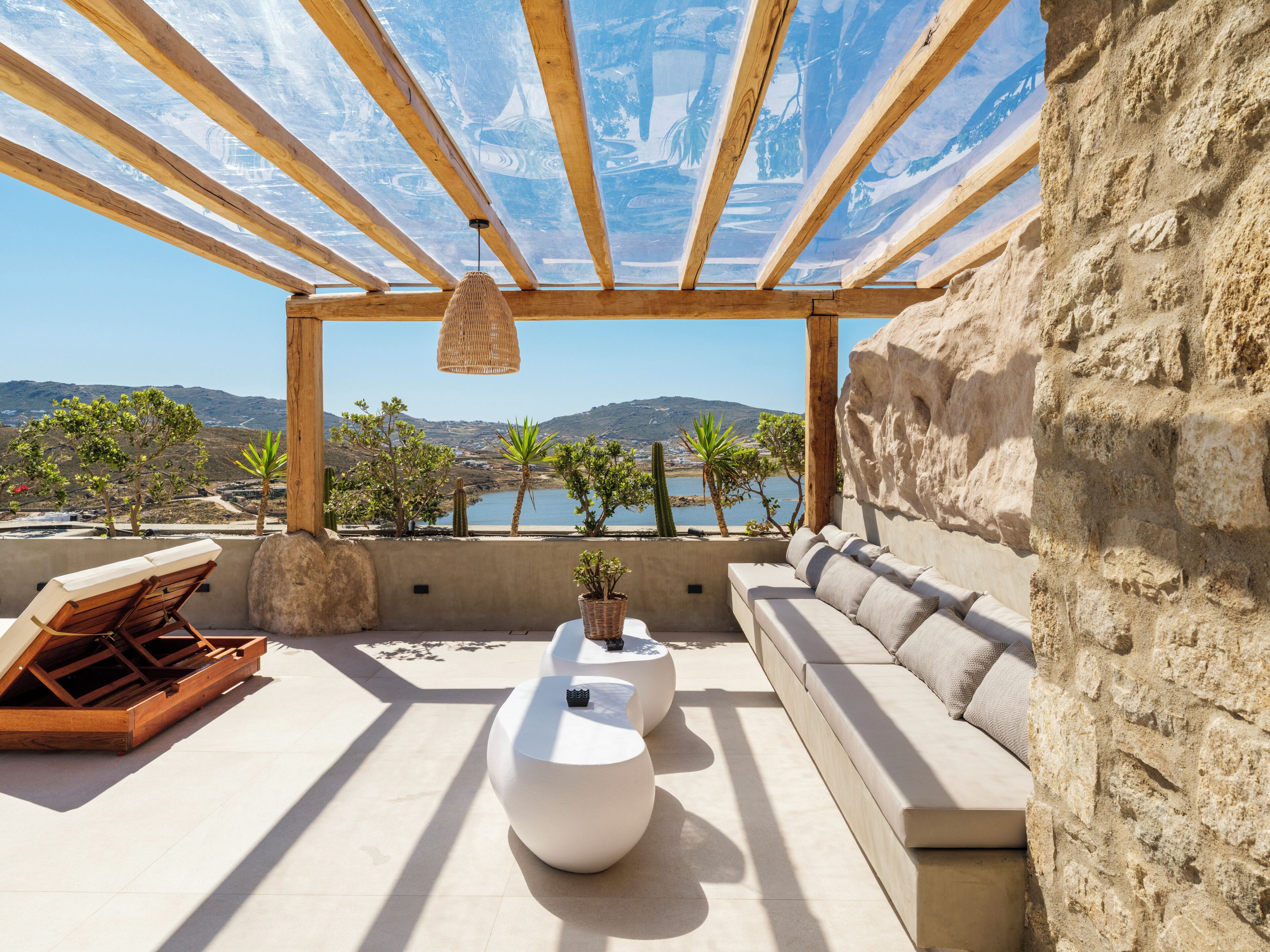 Suite Deluxe, 2 habitaciones, piscina privada, vistas al mar | Sábanas de algodón egipcio y ropa de cama de alta calidad