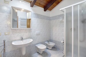 Shower, hair dryer, towels - Apartment House Predaia with Mountain View, garden and WiFi (Sfruz)