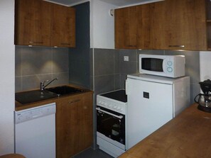 Fridge, dishwasher, cookware/dishes/utensils