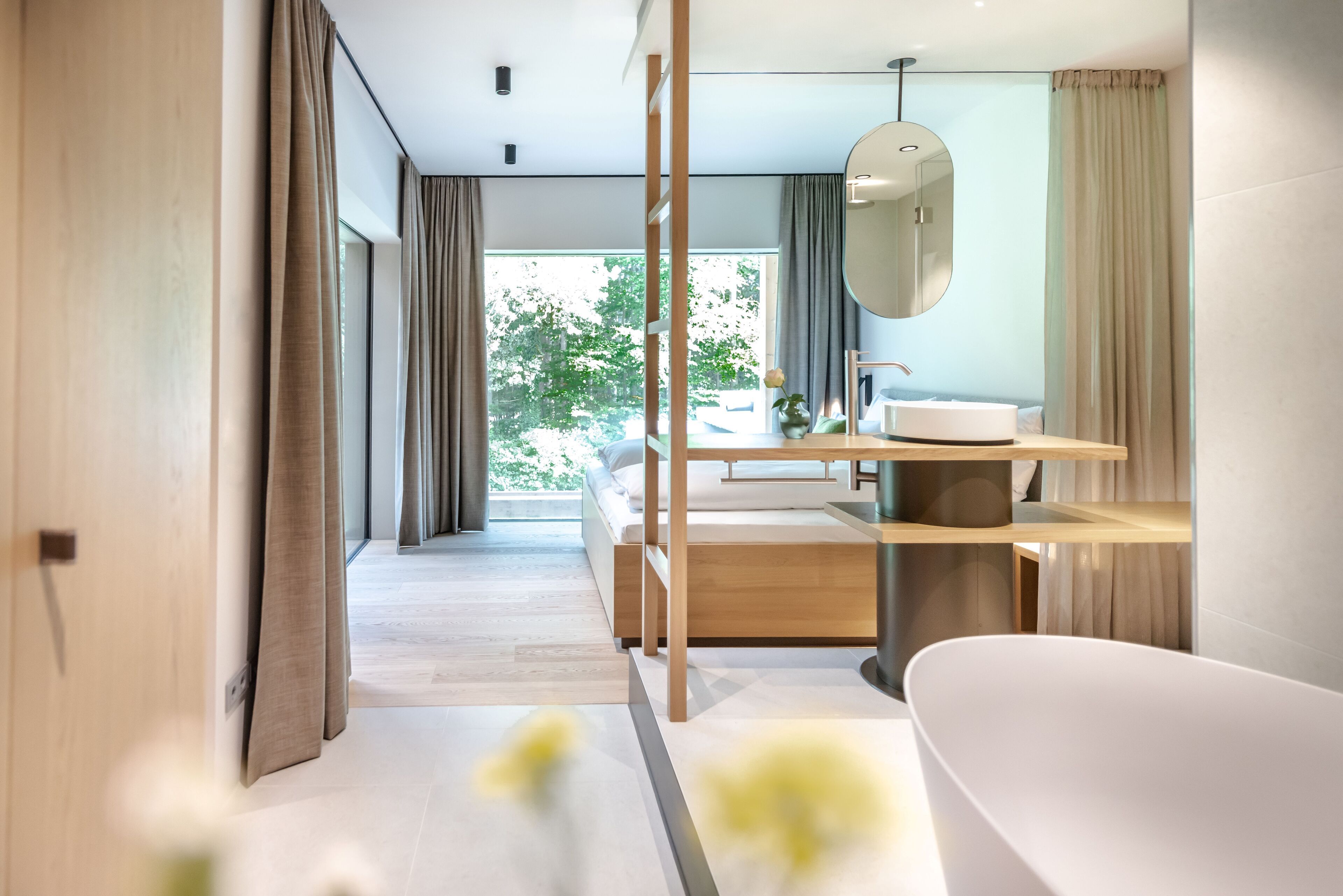 Suite, 1 King Bed with Sofa bed, Balcony | Bathroom | Free toiletries, hair dryer, bathrobes, heated floors