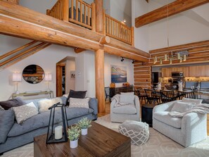 TV, fireplace, foosball - Ski-in, Ski-out 4 Bedroom Cabin with Private Hot Tub (Big Sky)