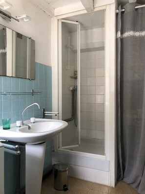 Shower, soap, toilet paper
