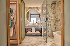 Suite, 1 King Bed (Wigmore) | Bathroom | Shower, designer toiletries, hair dryer, bathrobes - The BoTree London, Curio Collection by Hilton (London)