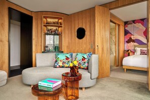 Suite, 1 King Bed (Marylebone) | Living area | 40-inch Smart TV with digital channels, heated floors