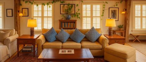 スマートテレビ、暖炉、書庫、書斎 / ワークスペース