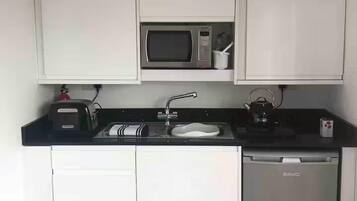Apartment | Private kitchen | Fridge, microwave, oven, stovetop