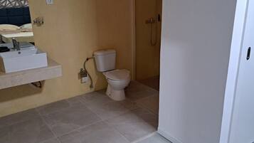 Apartamento clássico | Banheiro | Produtos de toalete grátis, secador de cabelo, toalhas de banho