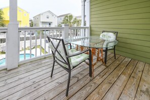 Outdoor dining - 5 BR Beach House in Surfside Beach with Private Pool! C-Batical (Surfside Beach)