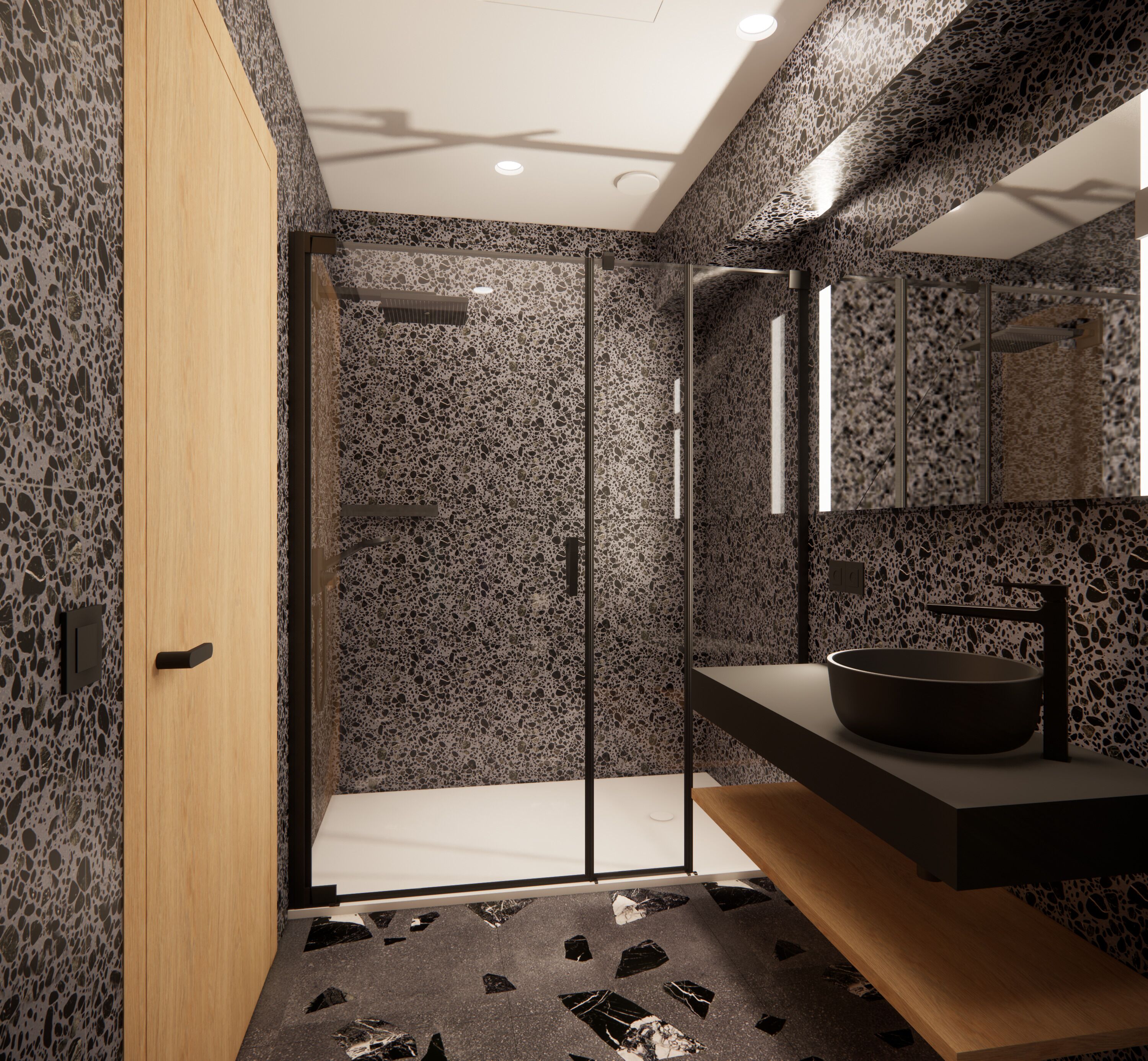 Dusj, toalettartikler (inkludert), hårføner og tøfler