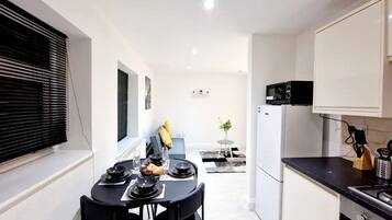 Apartment | Private kitchenette | Fridge, microwave, stovetop, toaster