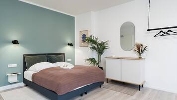 Premium bedding, down comforters, pillowtop beds, individually decorated