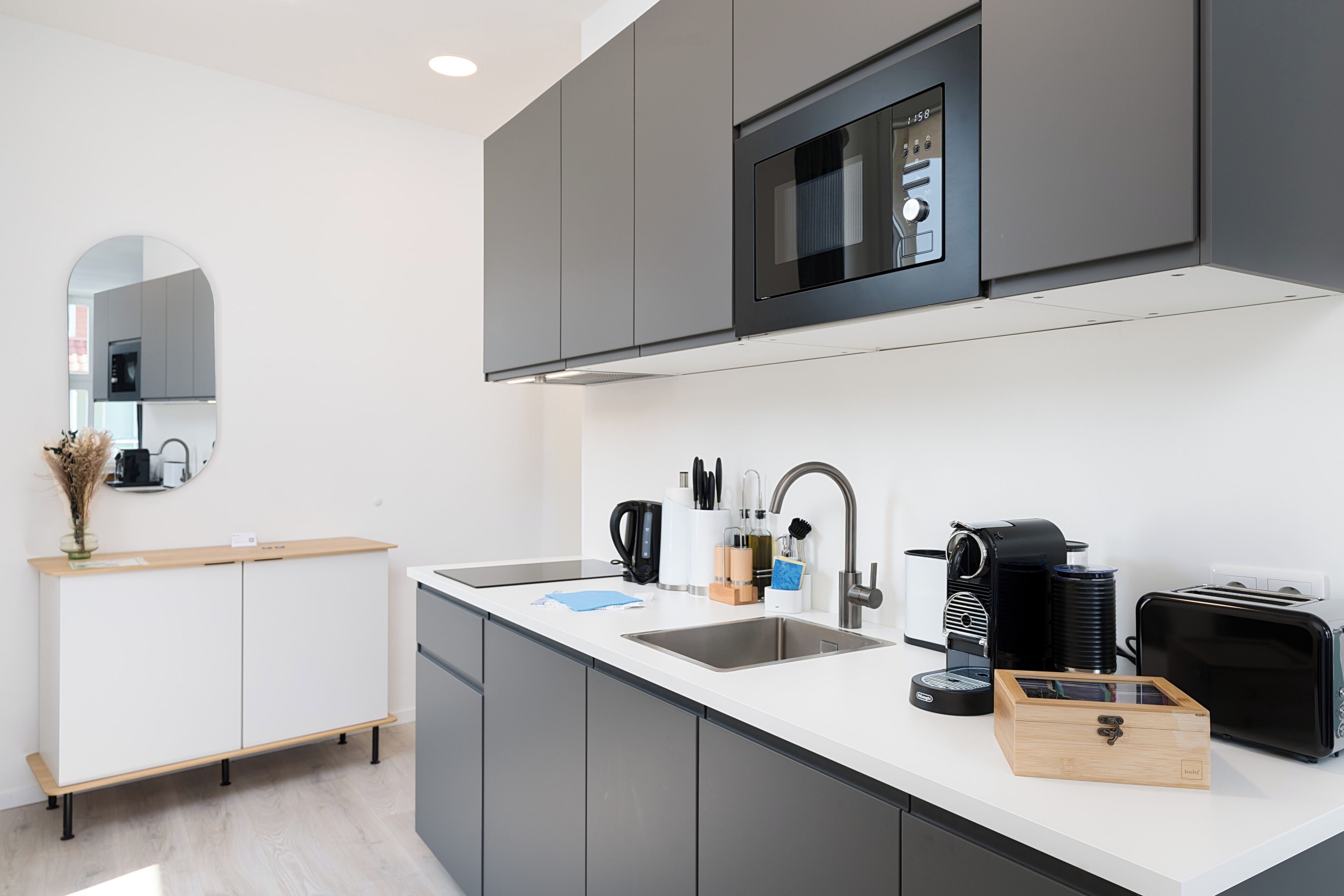 Deluxe Studio | Private kitchen | Fridge, microwave, stovetop, dishwasher