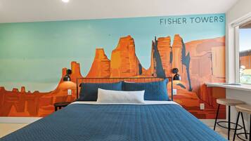 1 slaapkamer, een bureau, een strijkplank/strijkijzer, wifi