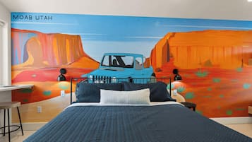 1 slaapkamer, een bureau, een strijkplank/strijkijzer, wifi