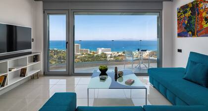 Rhodes Skyline Suite With out Door Jacuzzi Sea View