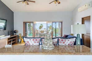 Smart TV, computer monitors - Gorgeous 6 Bdr. Home in Cabo Bello, Walk to the beach, Heated Pool & Ocean Views (Cabo Bello)