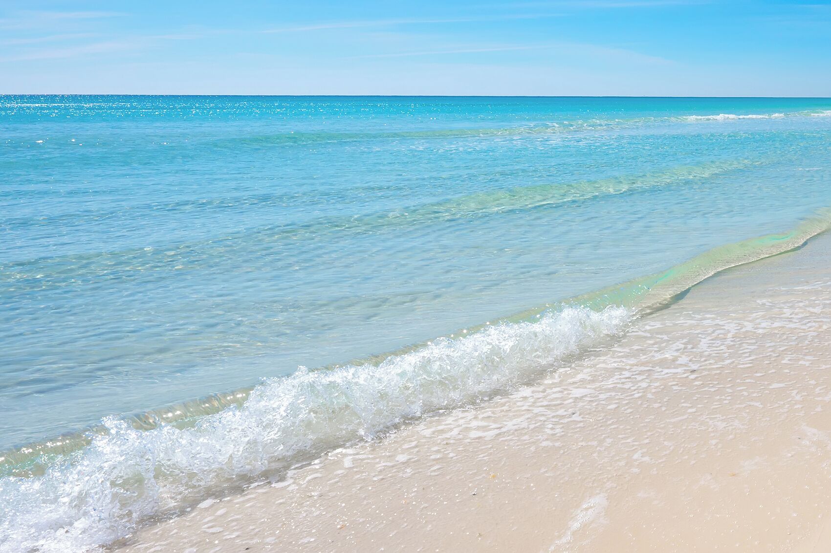 On the beach, sun-loungers, beach towels