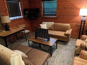Living area - The Red Wilderness Cabin, sleeps up to 6 (Marion)