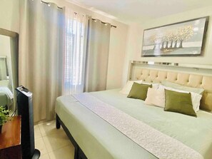 2 bedrooms, iron/ironing board, WiFi, bed sheets