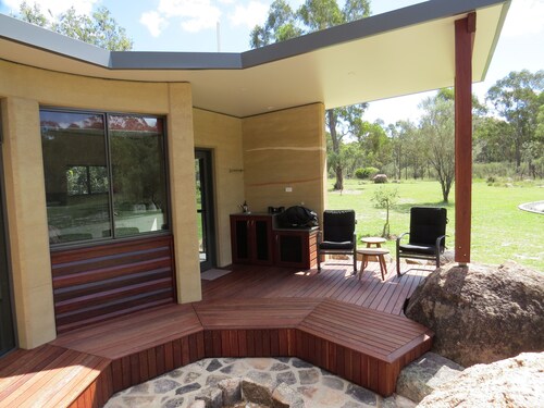 Secluded Off-Grid Rammed Earth Cabin