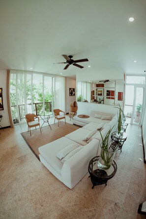 Smart TV, books, stereo