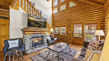 TV, fireplace, video games, DVD player