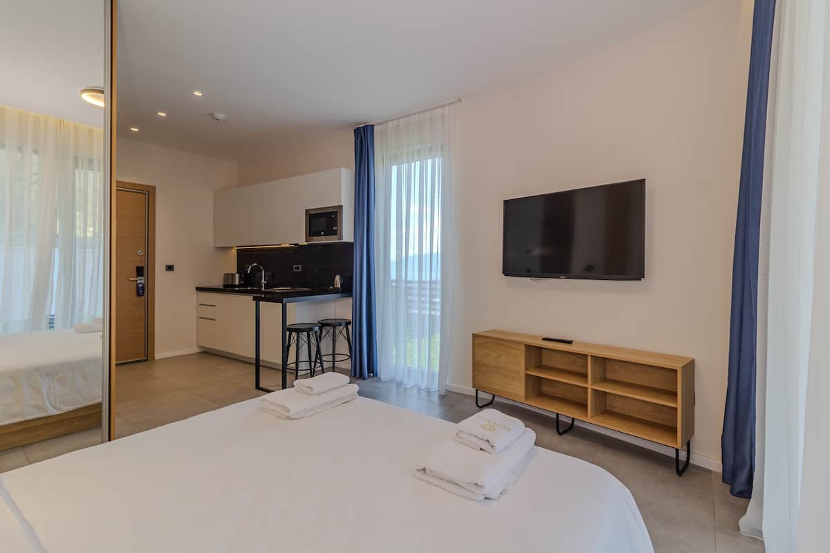 Deluxe Studio, 1 Queen Bed, Balcony | Premium bedding, memory foam beds, minibar, desk