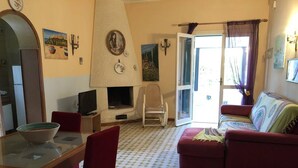 Villa, 3 Bedrooms, Smoking, Patio | Living area - Charming Sicilian Villa in Fontane Bianche (Syracuse)