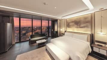 Reserve City View King | Premium bedding, down comforters, minibar, individually decorated