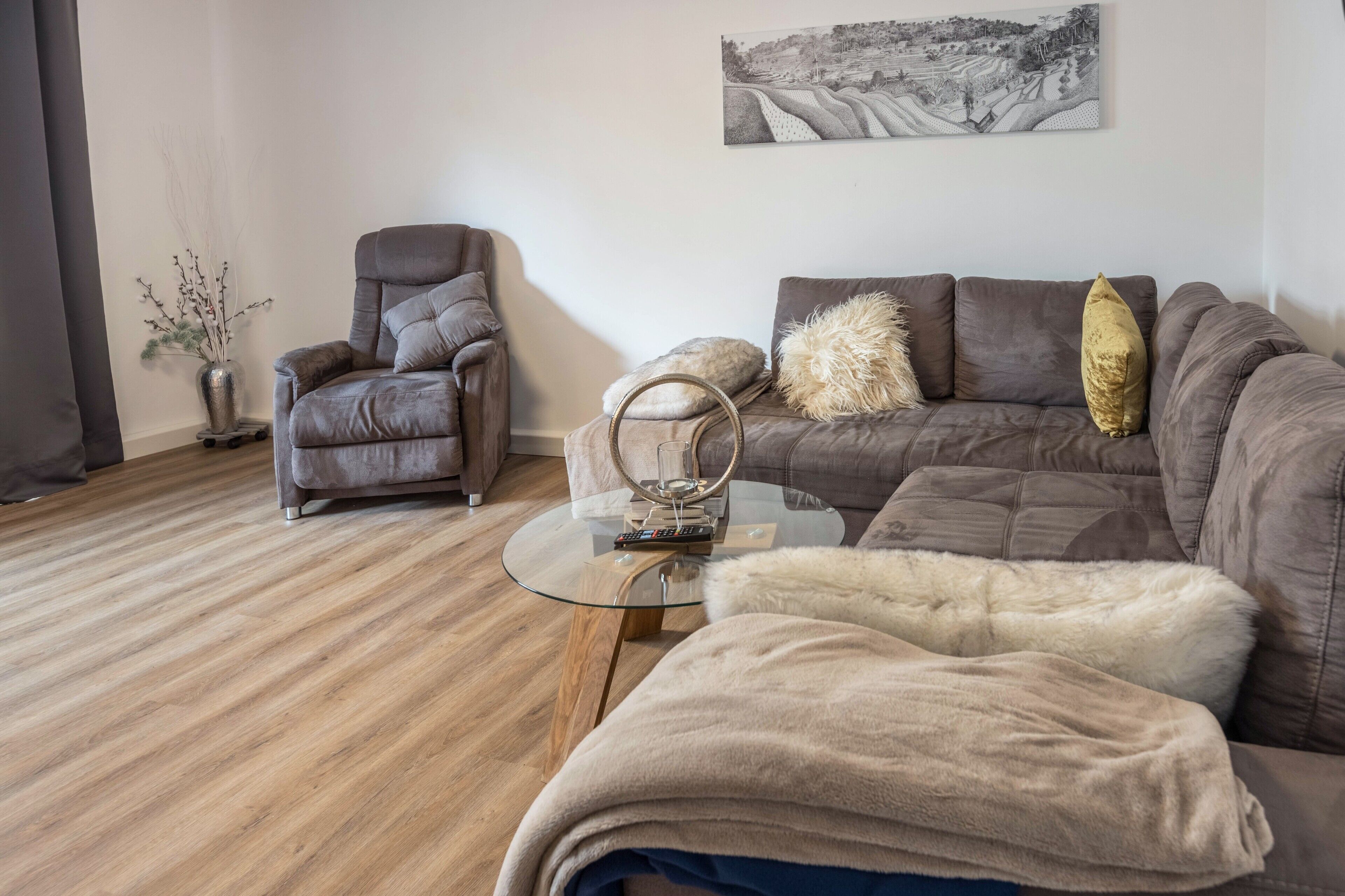 Fernseher, Kamin, DVD-Player