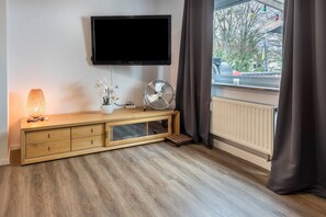 Fernseher, Kamin, DVD-Player