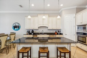 Fridge, microwave, dishwasher, coffee/tea maker