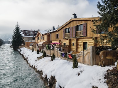 Riverside chalet with terrace and sauna in Kaprun
