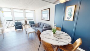 1 Bedroom Suite with Kitchen, Oceanfront with Bedroom View | Living area - Willow Bay Resort (Myrtle Beach)