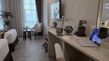 Standard Room, 2 Twin Beds | Living area | 40-inch flat-screen TV with cable channels, TV