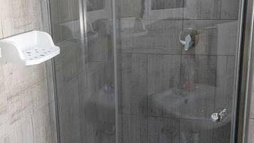 Rainfall showerhead, designer toiletries, hair dryer, bathrobes