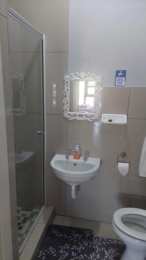 Regadera tipo lluvia y amenidades de baño de diseñador 