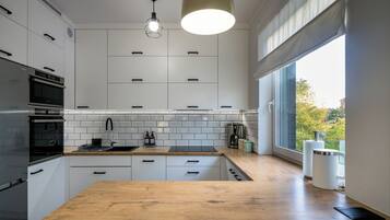 Family Apartment | Private kitchenette | Fridge, stovetop, dishwasher, coffee/tea maker