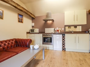Fridge, dishwasher, electric kettle, toaster