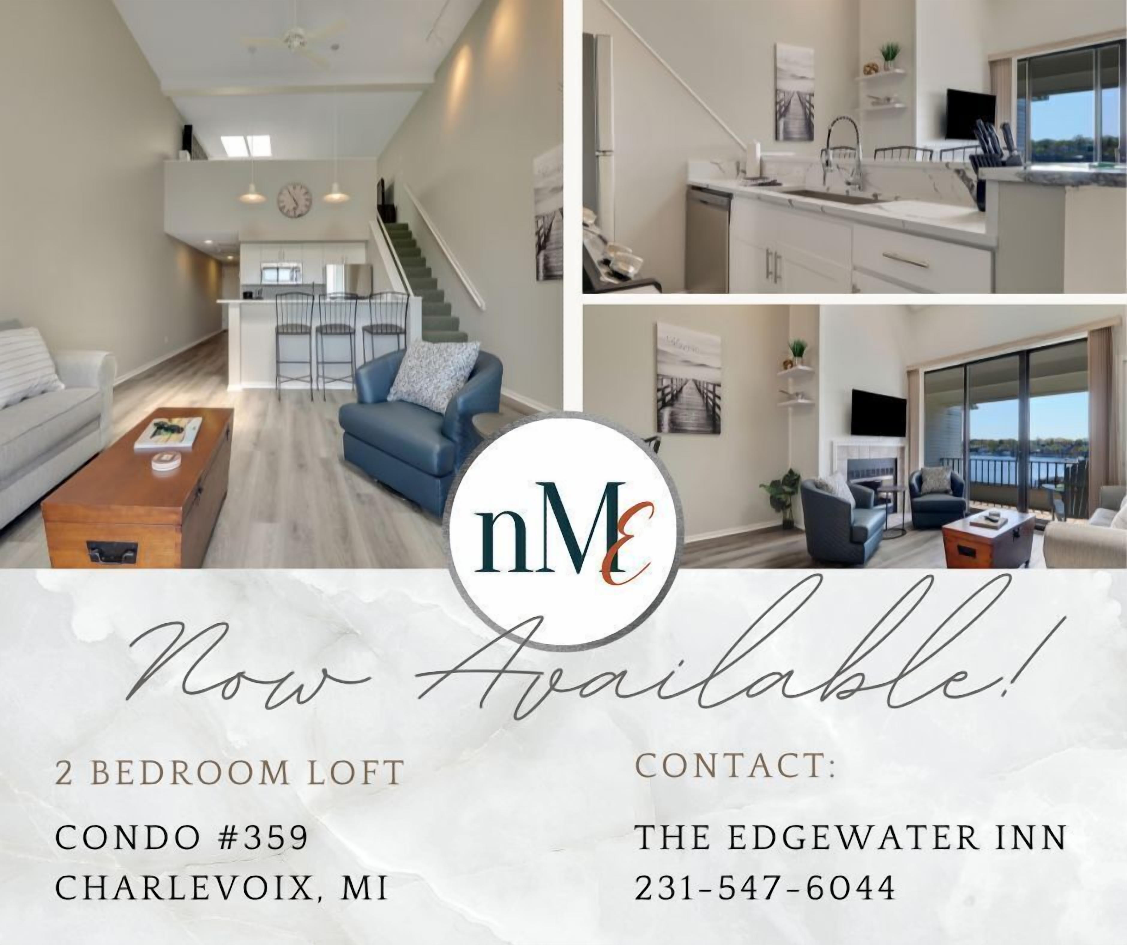 Downtown Charlevoix | 2 Bedroom | Waterfront | 3rd floor | Balcony