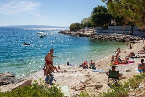 Beach nearby, sun-loungers
