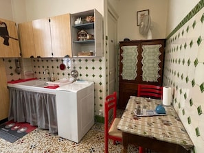Fridge, microwave, oven