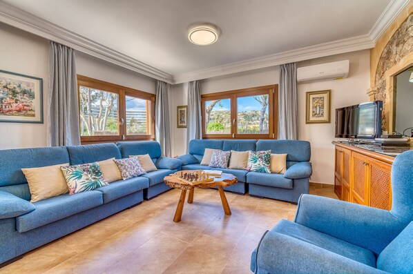 TV, DVD player, ping pong