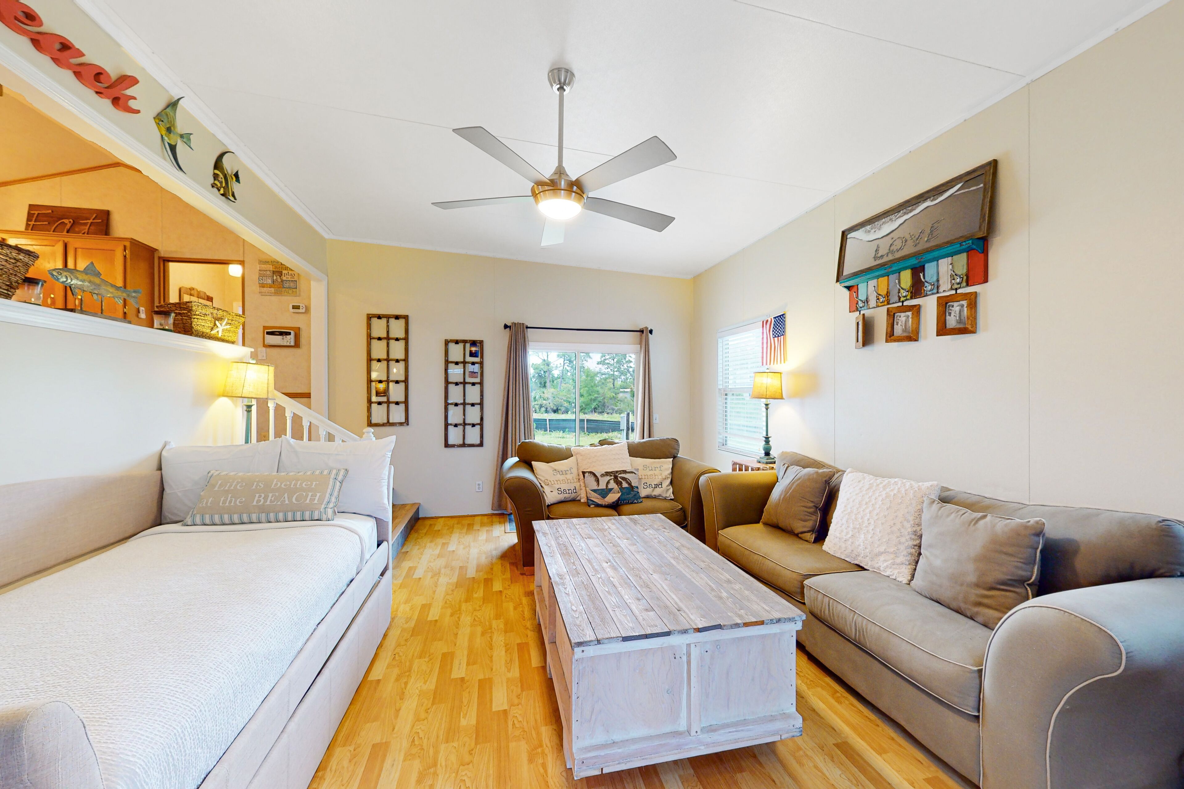 Dog-friendly coastal home with close beach access, pool, hot tub, gym, & grill