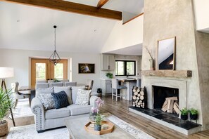 Smart TV, fireplace, video games, table football