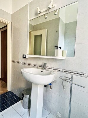 Regadera, secadora de cabello, bidet, toallas 