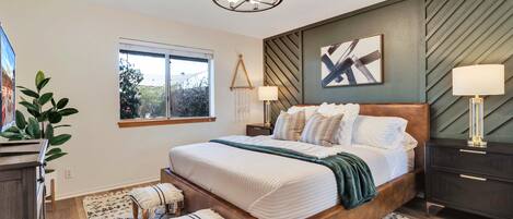 3 chambres, coffres-forts dans les chambres, fer et planche à repasser