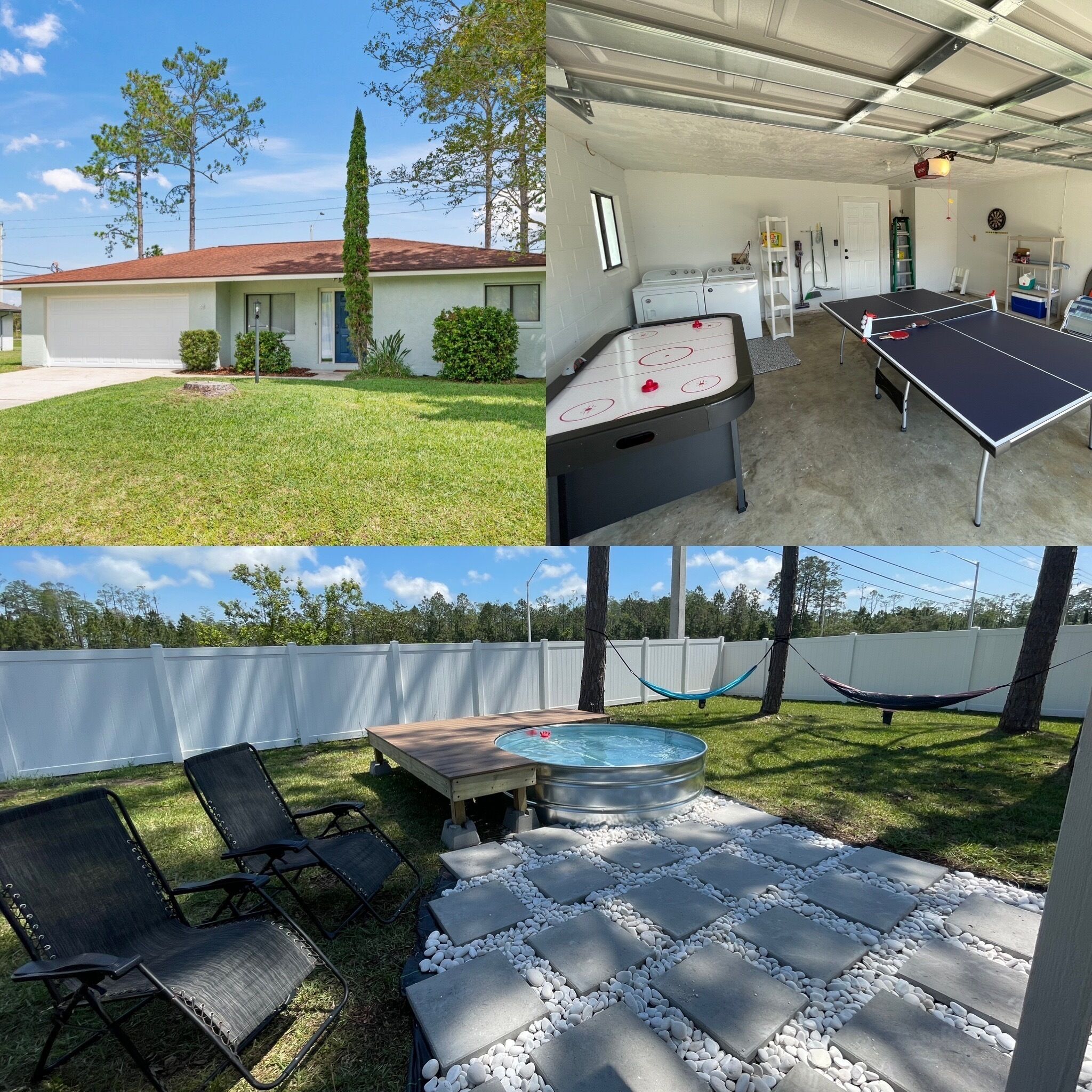 Pool + Hammocks + Grill + Game Room