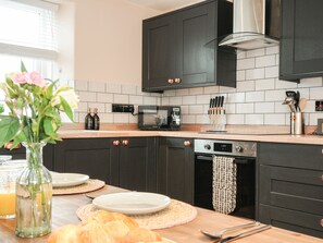 Fridge, dishwasher, electric kettle, toaster