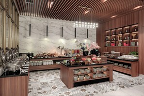 Tägliches Frühstücksbuffet gegen Gebühr